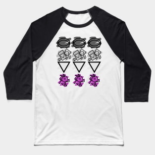 Asexual Pride Flag in Symbols! (Redesign) Baseball T-Shirt